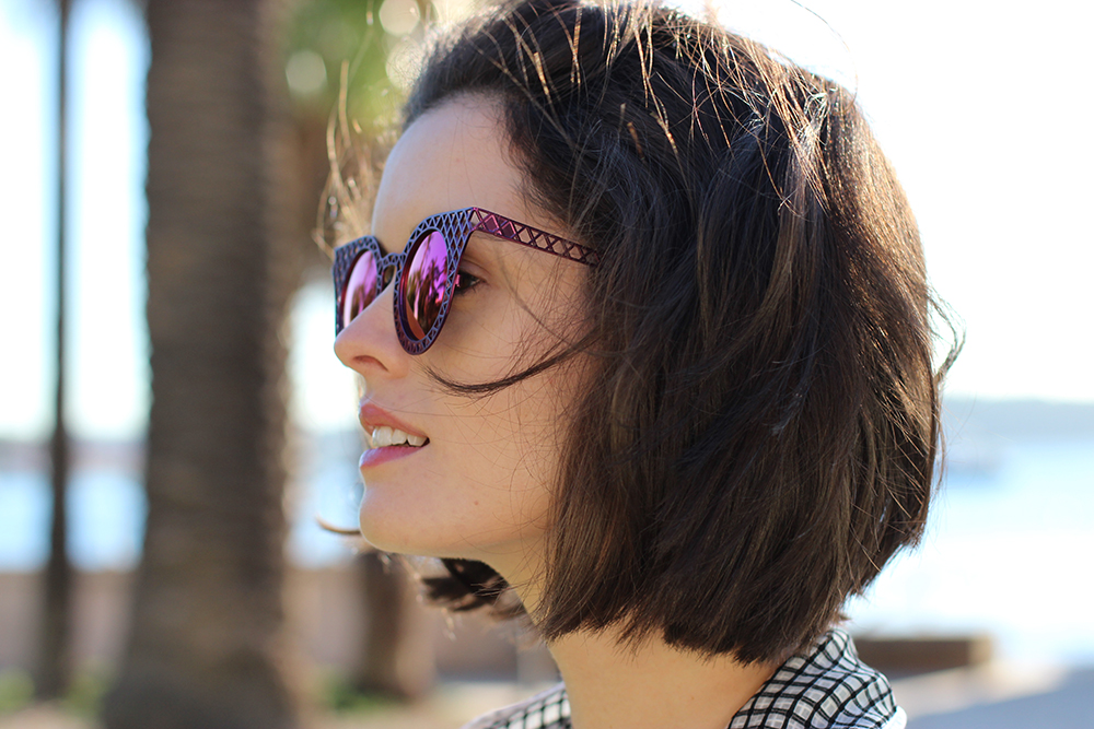 CHLOE CHILL | House of Holland purple reflective cagefighter sunglasses