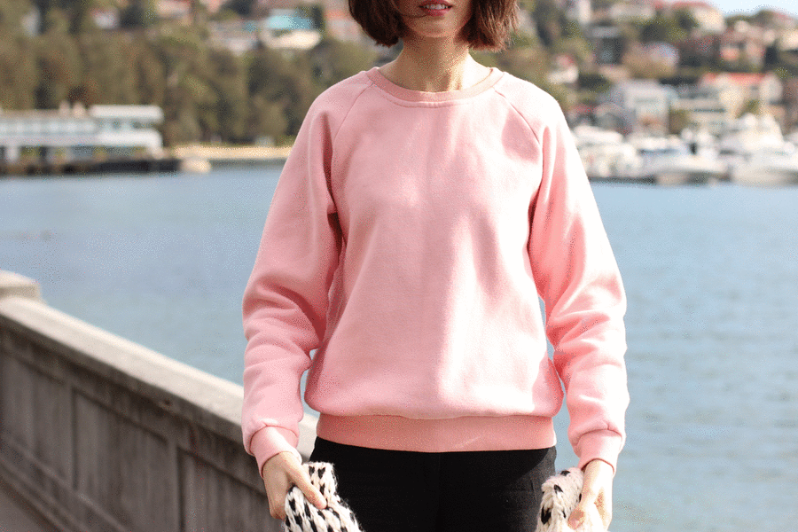 Chloe C Hill Australian Fashion Blog | Vale pink fluffy sweater and Morrison knit wool scarf