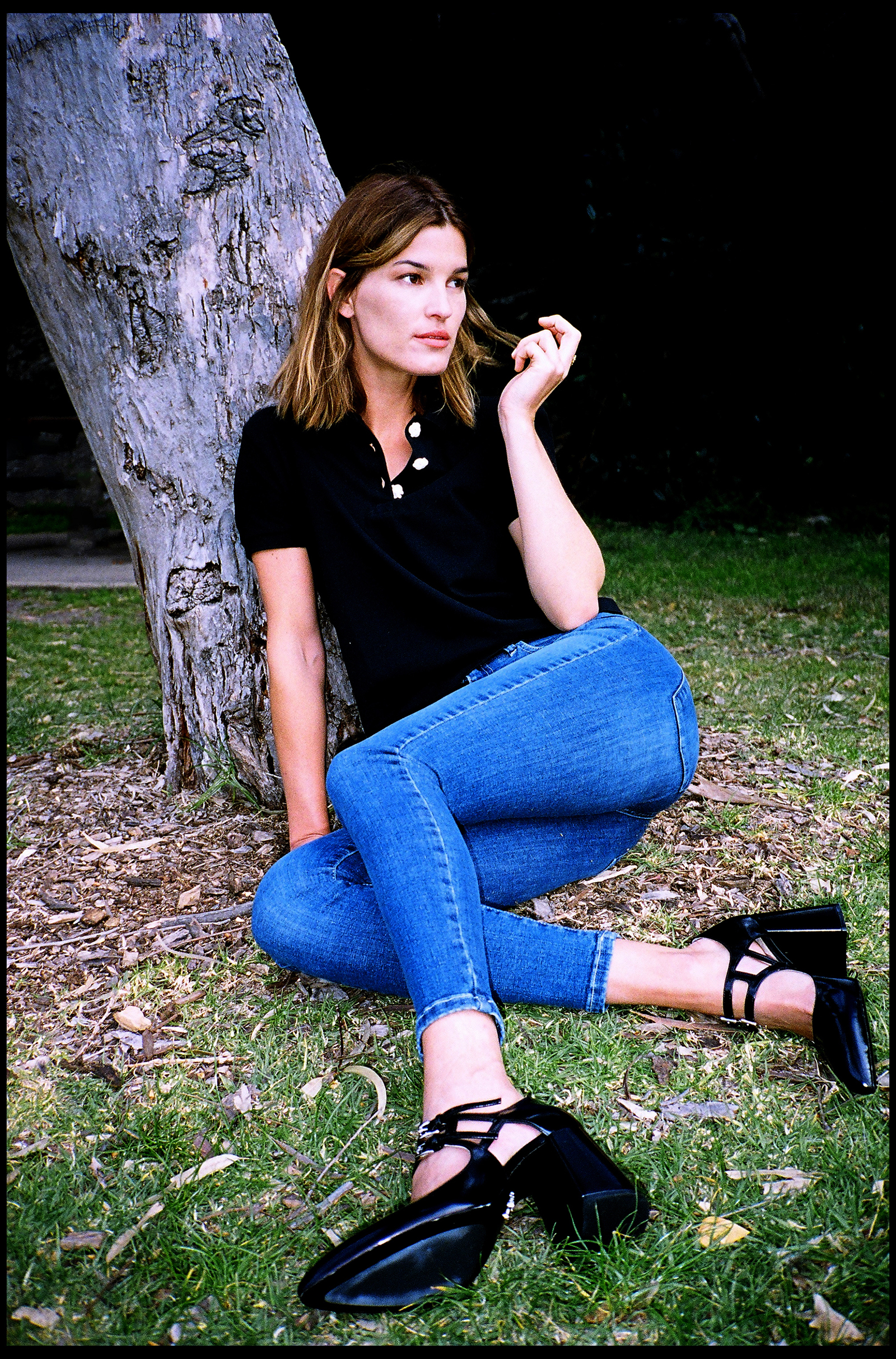 Hanneli mustaparta in JW Anderson, Prada and Nobody denim styled by Chloe Hill