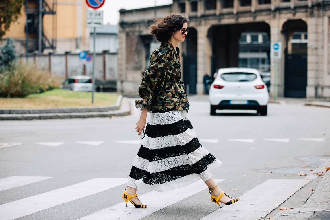 Street style outside the Gucci show at Milan Fashion Week