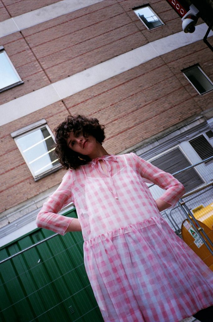 rochas pink checked dress from the outnet chloe chill london 1