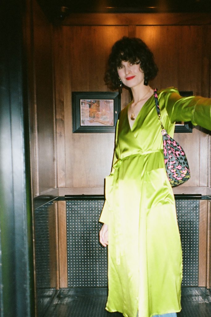 Topshop boutique lime green dress chloe hill fashion week 2