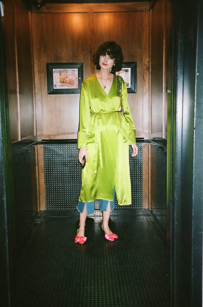 Topshop boutique lime green dress chloe hill fashion week 3