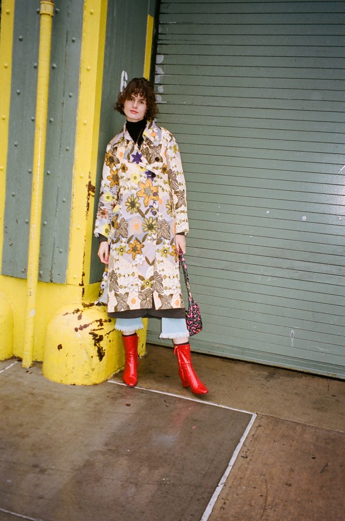 acne studios floral trench coat new york fashion week street style nyfw 1